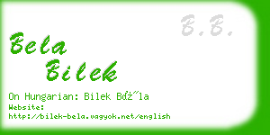 bela bilek business card